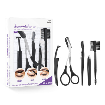 Eyebrow Trimming Tool Set Professional Eyebrow Scissors Safety Eyebrow Trimmer With Eyebrow Brush Eyebrows 5 Sets