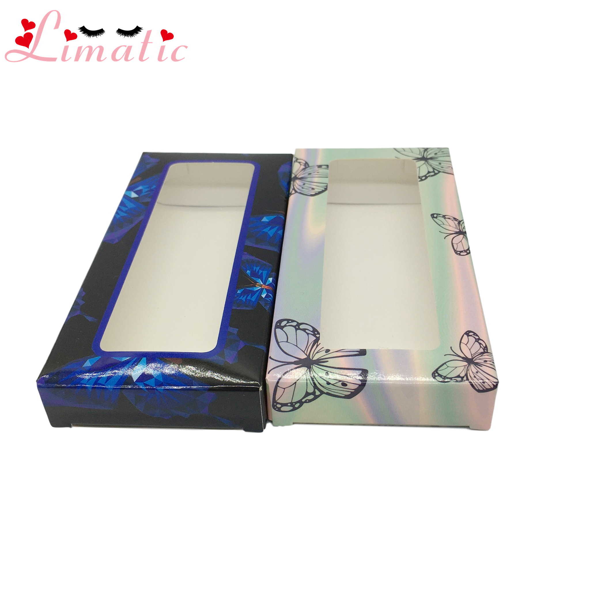 Eyelashes Packaging Box Wholesale Bulk Custom Logo Empty Paper Package Case Mink Lashes New 50/100/200 pcs Butterfly Boxes