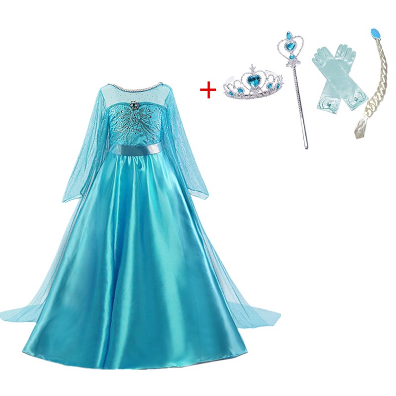 Dress Halloween Girl Costumes For Kids Winter Full Sleeve Clothing Party Dress Up For Cosplay Christmas Princess Costume