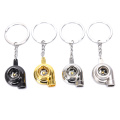 New Arrival Special Design Metal Auto Part Turbo Chain Model Key Chains Turbine Turbocharger Blower Key Ring