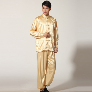 wholesale China traditional martial arts clothing material tai chi uniform men wear wushu training Tang suit