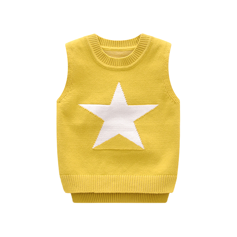 Cute Spring Autumn Boys Girls Babies Knitting Cartoon Star Casual Sleeveless Vest,Newborn Baby Costume Kids Waistcoat Outerwear