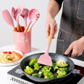12PCS Kitchen Silicone Cookware Set Home Heat-Resistant Non-Stick Cookware With Wooden Handle Kitchen Tools With Storage Box