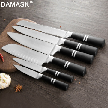 DAMASK 6 Piece Stainless Steel kitchen Knife 3Cr13mov Steel Chef Kitchen Knives Set Japnese Cooking Knife Set Kitchen Tools Sale