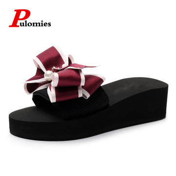 PULOMIES Summer Women Slippers Platform Clogs Flip Flops Outdoor Garden Shoes Female Pool Sandals Bathroom Mules Beach Slippers