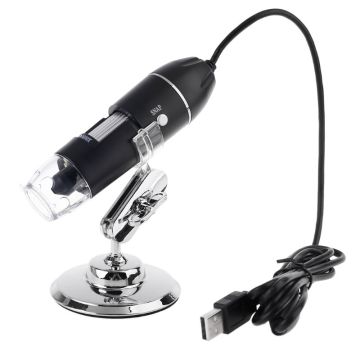 3-in-1 Digital Microscope 1600X Portable 2Adapters Support OSX Windows PC Type-C Micro-USB Phone USB Magnifier with 8LED