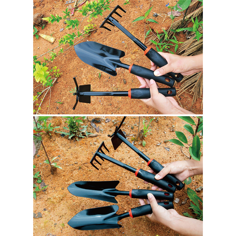 Durable Steel Hand Weeding Fork Transplanting Digging Trowel Shovel Hoe Pronged Rake For Garden Planting Hand Tool