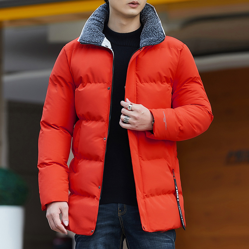 Men's mid-length coat winter trendy mens jacket men hooded padded windproof jacket men's parka coat mens fashion casual coat 5XL