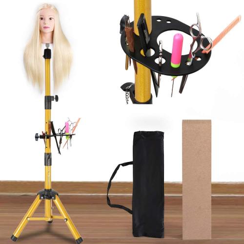 Luxurious Gold Wig Stand Tripod With Multi-functional Tray Supplier, Supply Various Luxurious Gold Wig Stand Tripod With Multi-functional Tray of High Quality