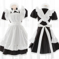 Women's Kawaii Maid Uniform Apron Dress Japanese Anime Lolita Role Play Nightdress Cosplay Costume Cute Bow Lace Housemaid Dress