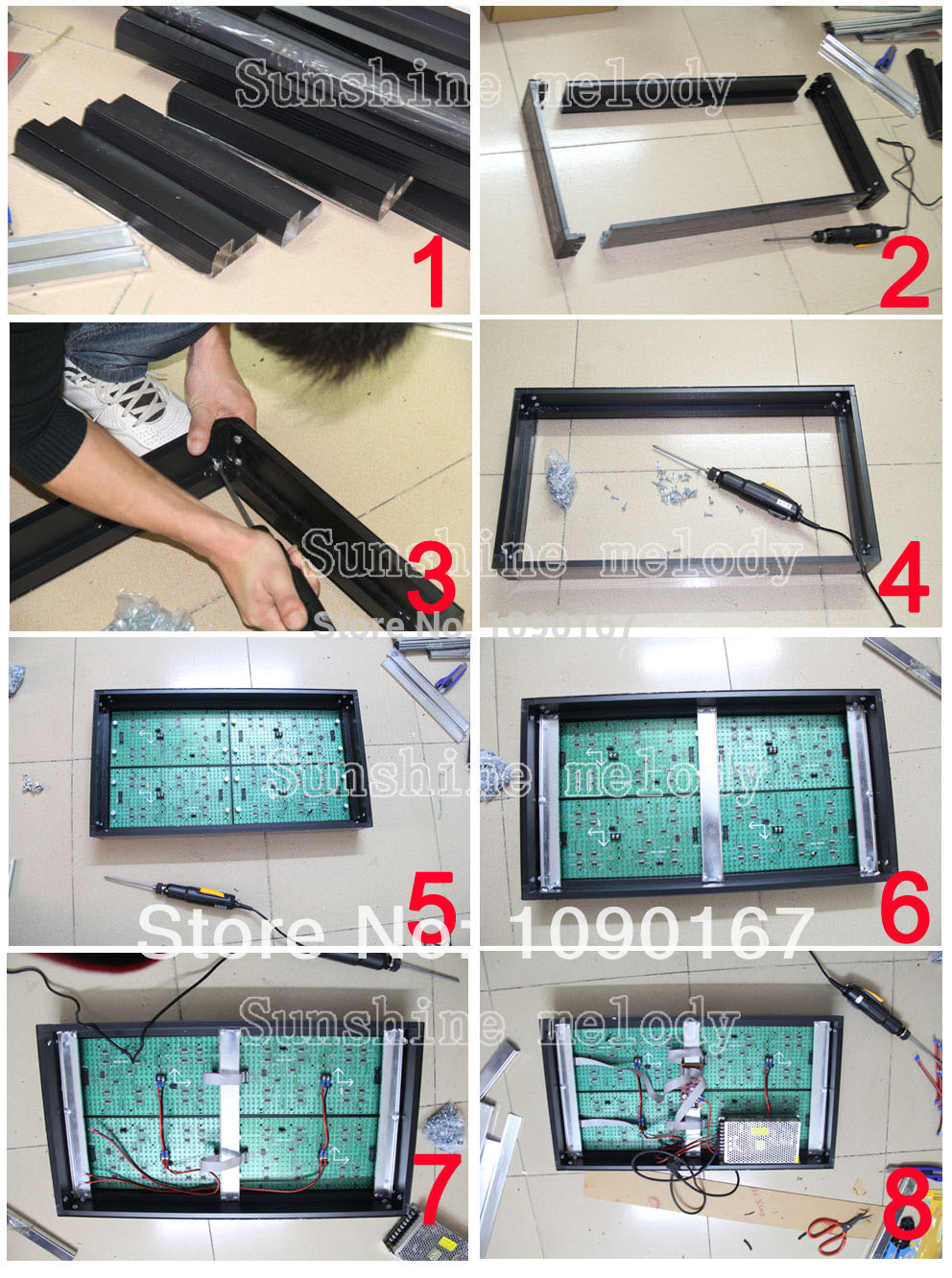 P10 Indoor LED display module frame Gicl-2590F P5/P6/P7.62/P10 LED displays aluminum alloy frame