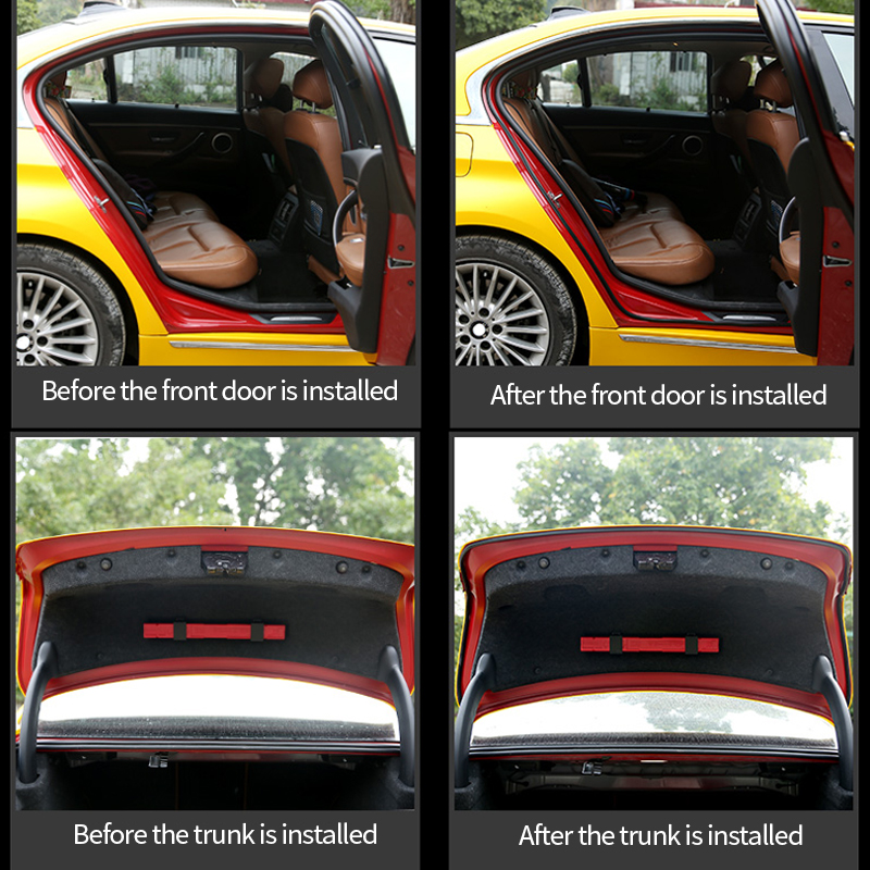 Car Door Seal Strips Stickers Soundproof Sealing Rubber Seals Sound Insulation Automotive Goods Trunk Hood Seal Strip Sealant