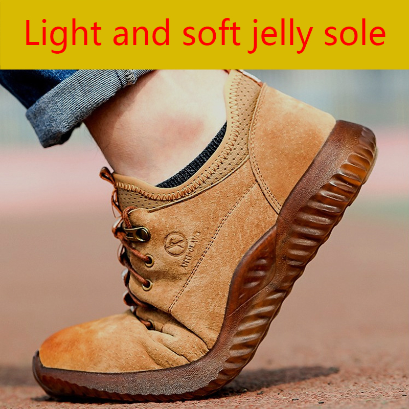 Anti-smashing Anti Puncture Steel Toe Cap Safety Shoes Male Lightweight Work Shoes Wear-resistant Deodorant Men's Winter Boots