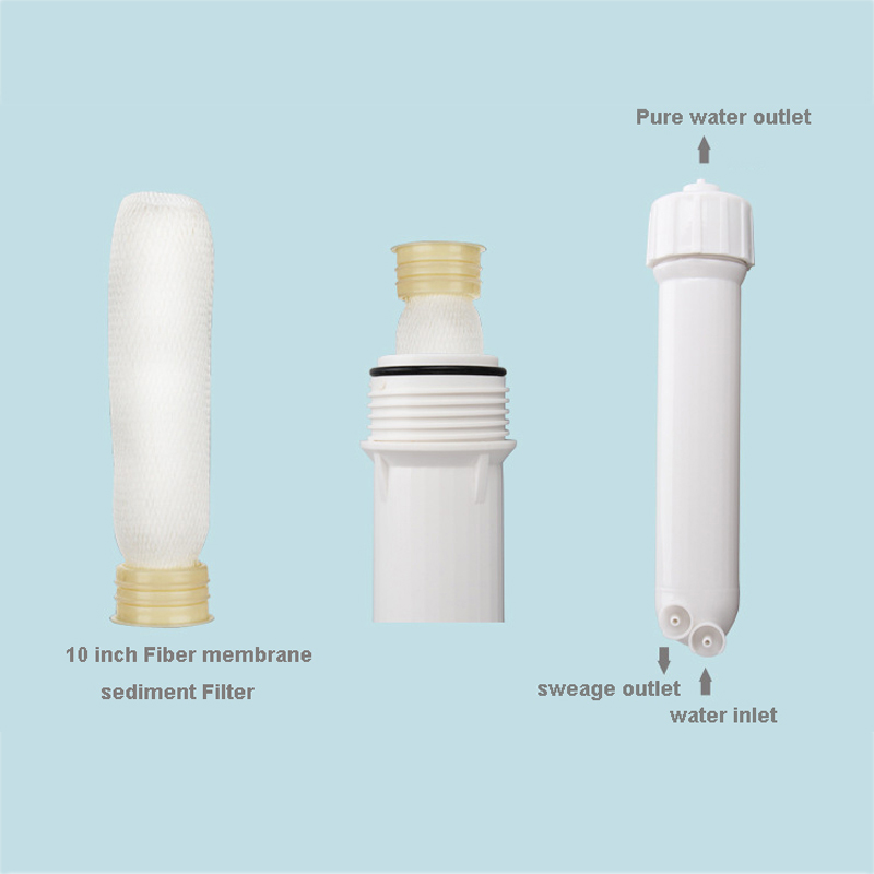 Water Filter Parts Membrane Housing 10inch Fiber Membrane Sediment Filter For 1812/2012 With All Fittings Spanner Accessories