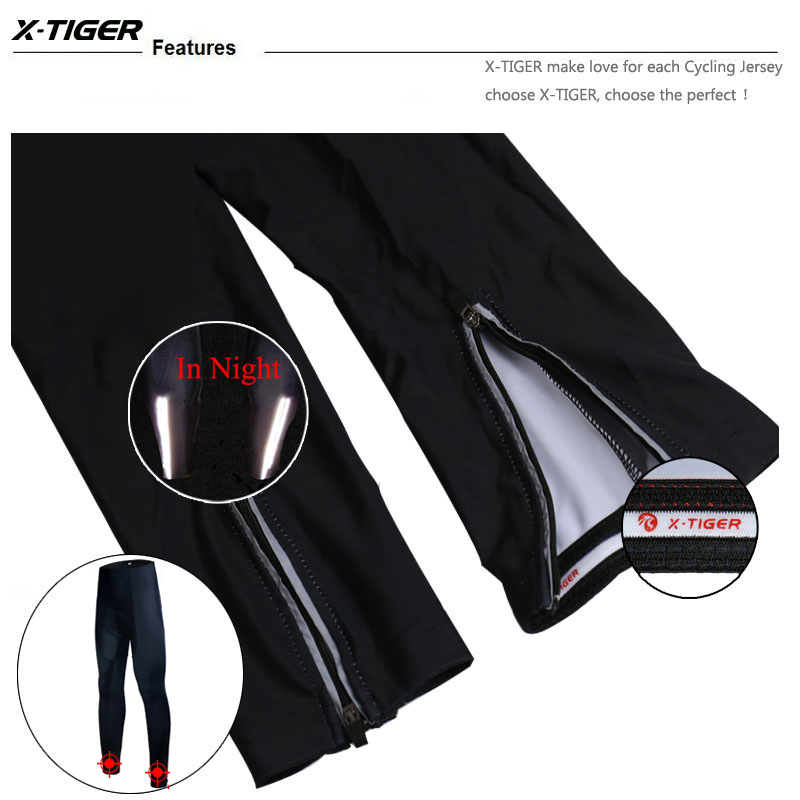 X-TIGER Winter Thermal Cycling Pants Warm Bike Trousers Racing Tights Cycling Pants With 5D Gel Padded Mountain Bicycle Pants