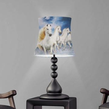 Nordic Style Modern Light Shade Printing Horse Bedroom Table Lamp Shades Wall/Floor Lamp Covers Two Size Fabric Lampshade