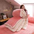 Lamb Wool Duvet Cover Coral Velvet Quilt Cover Solif Color Bed Cover Nordic Bedding Set For Home Thicken Bedclothes For Bedroom