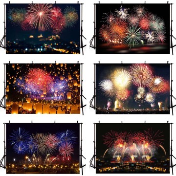 Mehofond Happy New Year Fireworks Firecrackers Photo Background Celebration Party Birthday Photography Backdrops Photo Studio