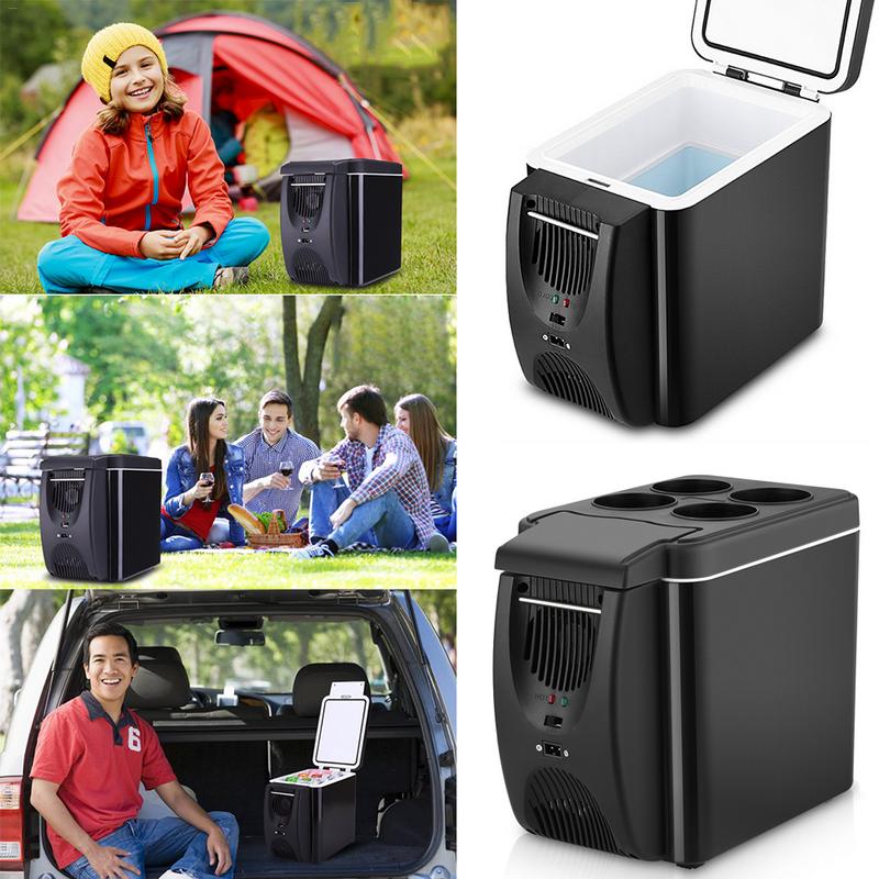 Dual-Use 6L Home Car Use Refrigerators Ultra Quiet Low Noise Car Mini Refrigerators Freezer Cooling Heating Box Fridge