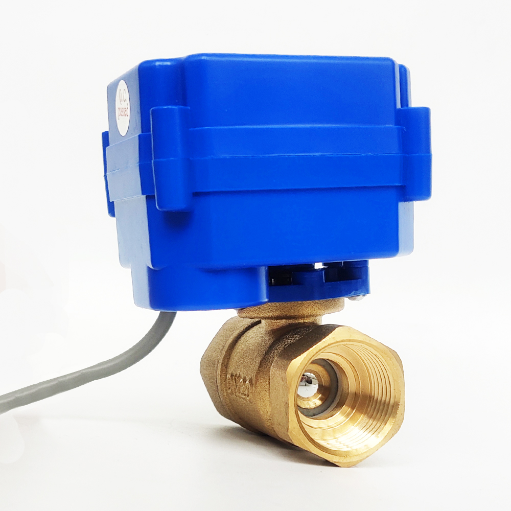 3/4" Brass electric actuated valve , DC12V morotized valve 5 wire (CR05) control, DN20 Electric valve with position feedback