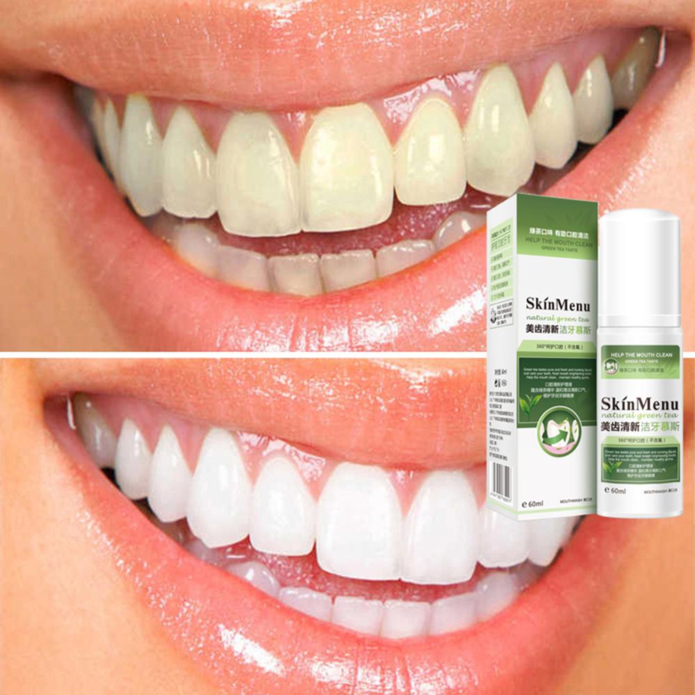 Green Tea 60ml Foam Toothpaste Whitening Natural Mouth Wash Water Tooth Whitening Toothpaste Liquid Oral Hygiene Toothpaste