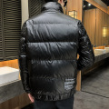 VROKINO Men's winter stand-up collar down jacket Black shiny thick warm white duck down jacket Men's parka