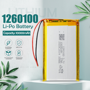 1260100 10000mah Rechargeable Lipo Battery For GPS DVD Table E-book Camera PDA Electric Toys Lithium Polymer Battery