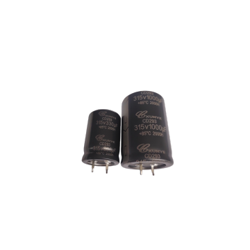 High power medium voltage horn type electrolytic capacitor