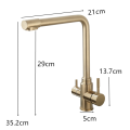 Waterfilter Tap Kitchen Faucet Brushed Gold Mixer Drinking Kitchen Purify Faucet Kitchen Sink Tap Water Tap Crane For Kitchen