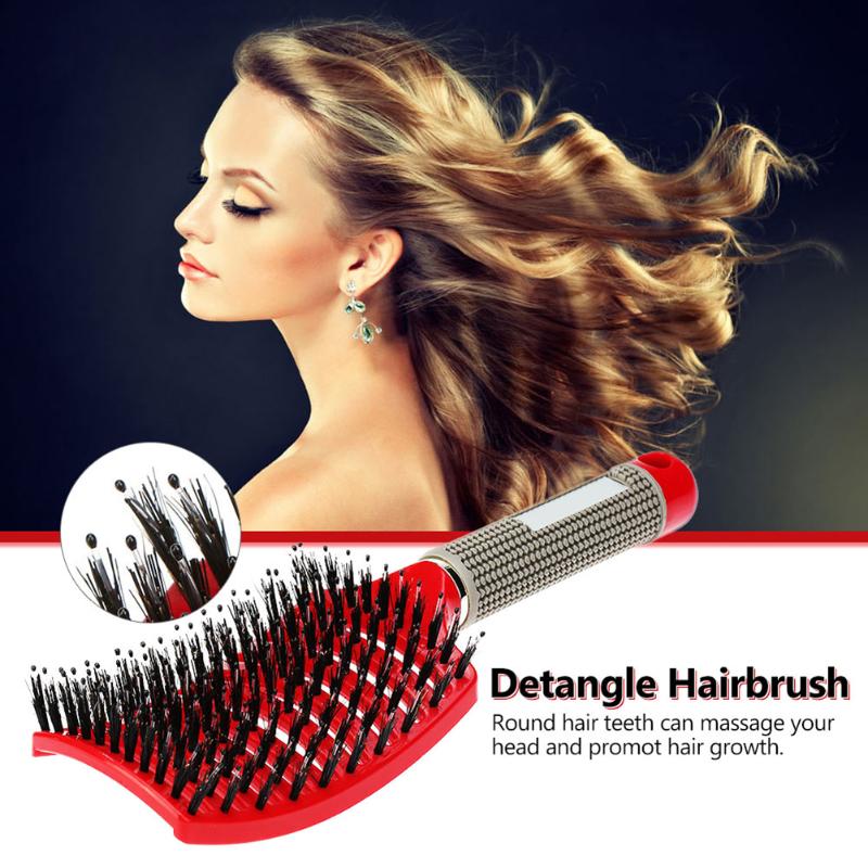 Hair brush Girls Hair Scalp Massage Comb Bristle Nylon Women Wet Curly Detangle Hair Brush for Salon Hairdressing Styling Tools