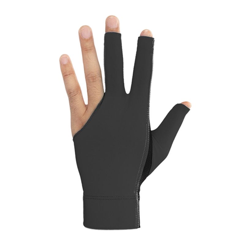 1pc Billiards Three Finger Gloves Lycra Anti Skid Snooker Billiard Cue Glove Pool Left Hand High Elasticity for Unisex T8NC