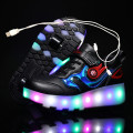 Size 28-43 Led Wheel Sneakers for Kids Adult USB Charging Glowing Roller Shoes with Lights Double Wheels Children Skate Shoes