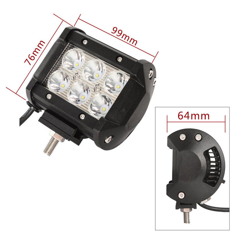 2020 New 18W LED Work Light 4WD Offroad Spot Fog ATV SUV UTE Driving Lamp For Jeep