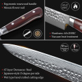 XINZUO 8'' inches Slicing Knife VG10 Damascus Steel Razor Sharp Blade Strong Hardness Kitchen Knife with Rose Wood Handle