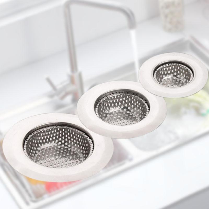 1 Pcs Bath Sink Drain Hair Catcher Stainless Steel Kitchen Sink Strainer Drain Hole Filter Trap Metal Cocina Piscine Tubulaire