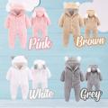 Newborn Baby Winter Rompers Clothes Boy Girl Garment Soft Fleece Jumpsuit Thicken Warm Comfortable Pajamas Playsuit