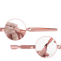 2 Way Rose gold Multifunction Gold Cuticle Pusher Nail Gel Tips Sculpting Shaping Tweezers Nail Art Clip Manicure Tool Nail Form