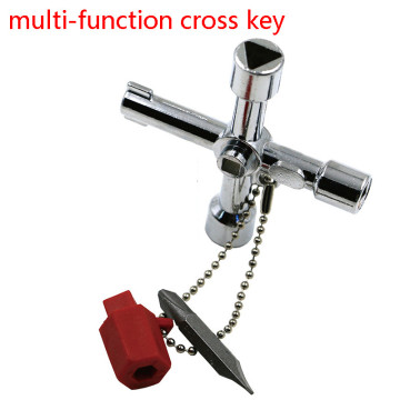 Bike Accessories 4 Way Cross Key Wrench Square Triangle Train Electrical Elevator Cabinet Box Multi-function wrench