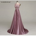 Vestido madrinha longo2021 new Scoop neck lace satin A Line purple royal blue blush bridesmaid dresses long wedding party dress