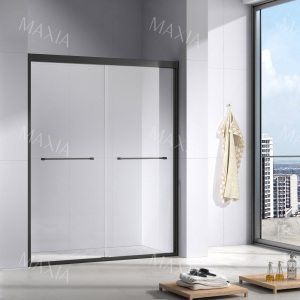 Black dual activity shower partition