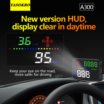 A300 Car HUD Head Up Display 3.5'' HD Digital Projector Over Speed OBD2 Warning System Windshield Projector Alarm Car Accesories
