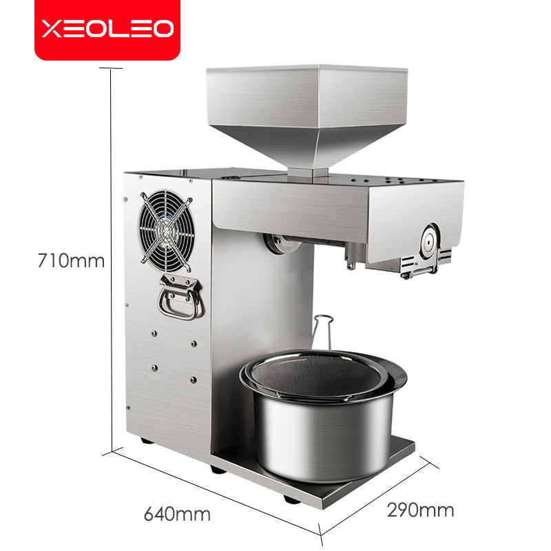 XEOLEO Oil press machine Peanut oil presser Commercial Stainless steel oil extractor use for Sesame/Almond/Walnut/Rapeseed 1800W