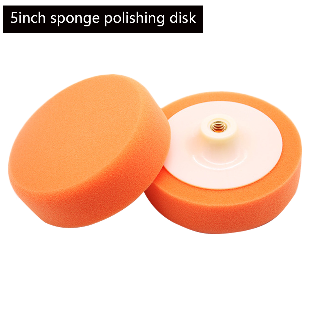 5 Inch 125cm Auto Car Polishing Buffing Polishing Pad Sponge Wheel Waxing Orange 10mm