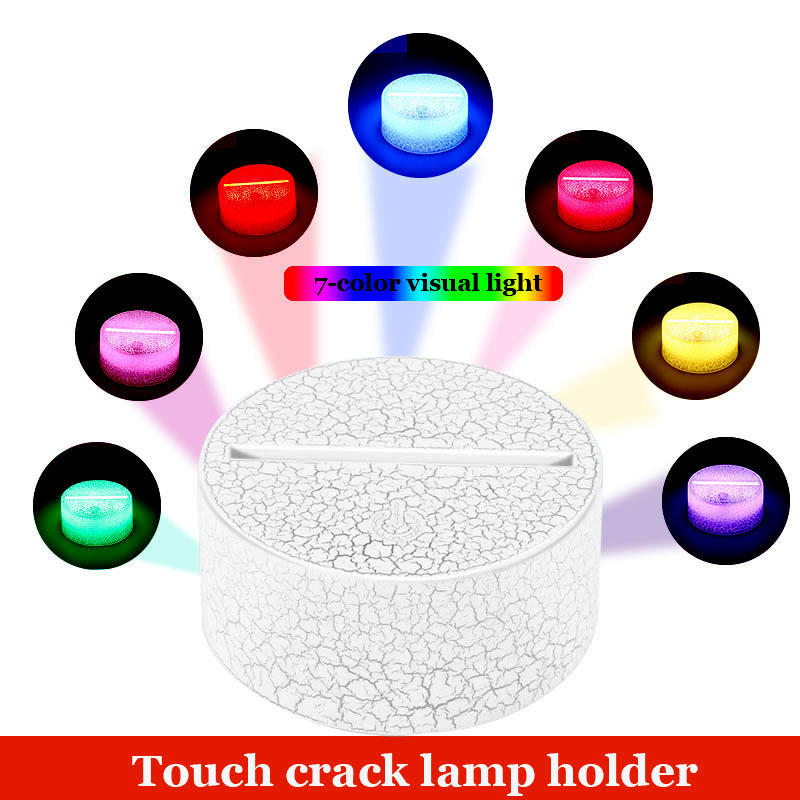 10Pcs/Lot 3D LED Lamp Base Acrylic Night Light Base LED USB Touch Remote Control Lighting Accessories Base Wholesale