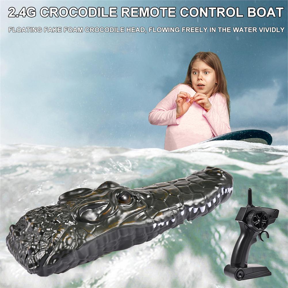 New 2.4G Remote Control Crocodiles Head Spoof Toy Racing Boat Racing Boat For Pools High Simulation Toys Prank Prop For Decor