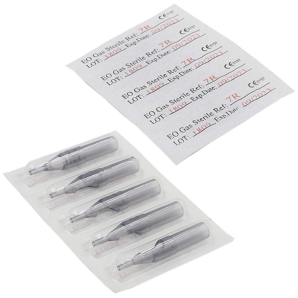 100pcs Assorted Disposable 3/5/7/9/11/14/18RT Round Size Gray Tattoo Tips for RL Plastic Tattoo Needles Sterilize Tip