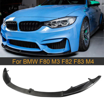 For BMW F80 M3 F82 F83 M4 Front Bumper Lip Splitters For Sedan Coupe Convertible 2014 - 2018 Car Bumper Lip Spoiler Carbon Fiber