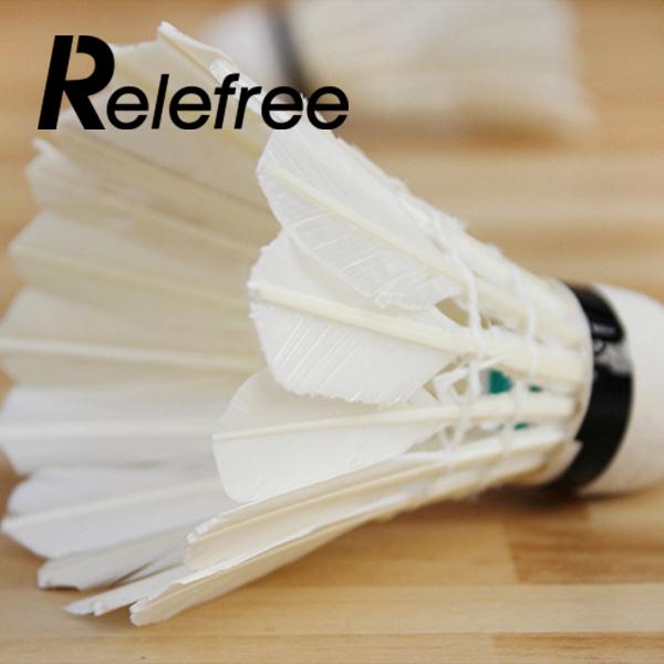 Relefree 5 Pcs Professional Badminton Balls Portable White Goose Feather Training Badminton Ball Shuttlecocks Sports Accessories