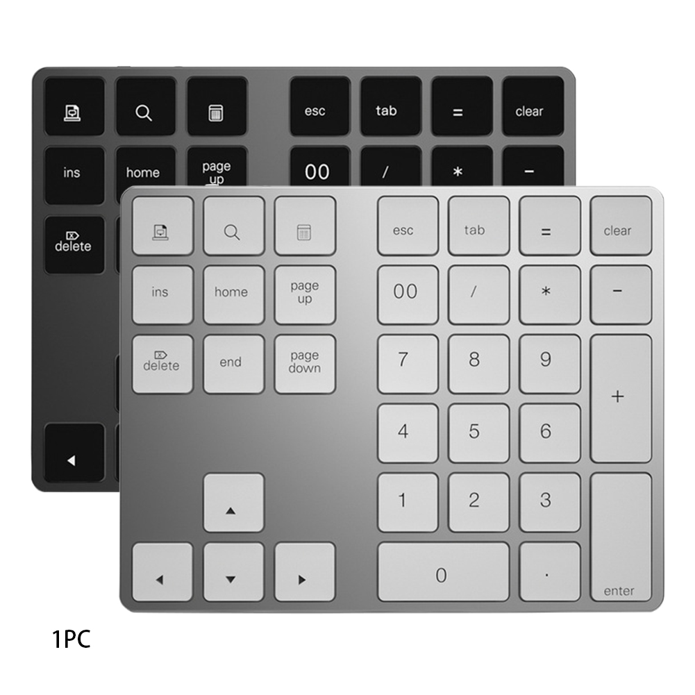 Aluminum Alloy For PC Laptop USB Rechargeable Numeric Keypad Ultra Slim Portable External Digital Keyboard Bluetooth 3.0 34 Keys