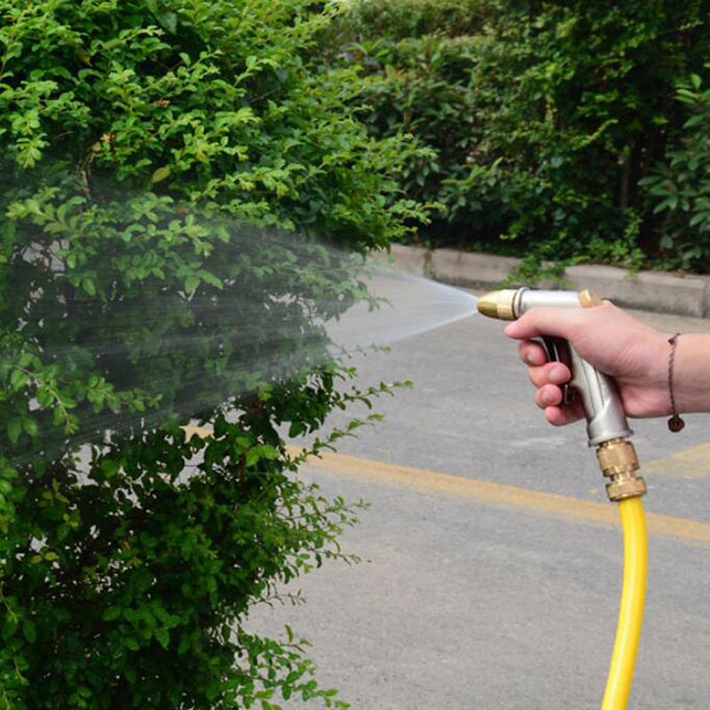 High Pressure Water Spray Gun All metal plating Garden Hose Pipe Lawn Adjustable Mode Spraying Garden Irrigation Car Wash